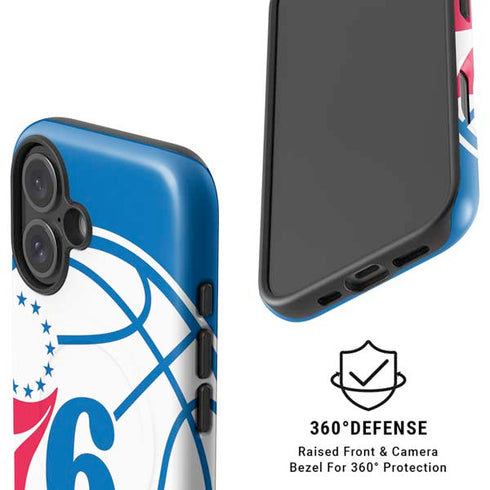 NBA Philadelphia 76ers Large Logo iPhone 16 Magsafe Impact Case