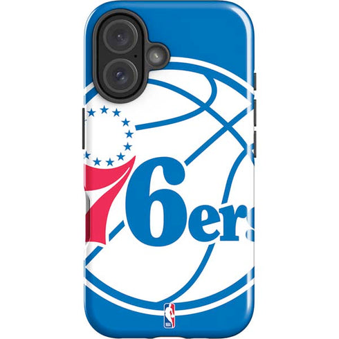 NBA Philadelphia 76ers Large Logo iPhone 16 Plus Impact Case