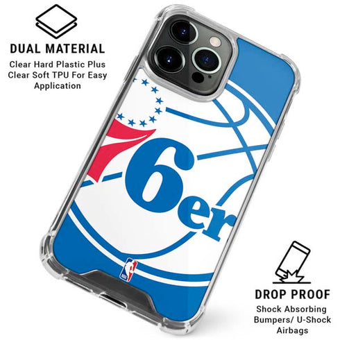 NBA Philadelphia 76ers Large Logo iPhone 16 Pro Clear Case