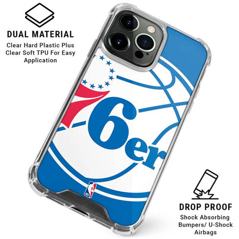 NBA Philadelphia 76ers Large Logo iPhone 16 Pro Max Clear Case