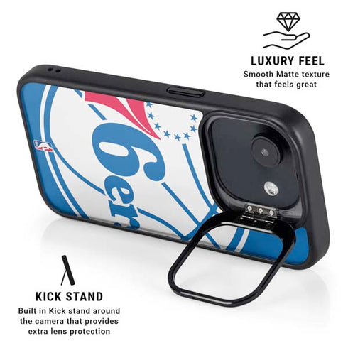 NBA Philadelphia 76ers Large Logo iPhone 16e Kickstand Case