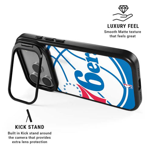 NBA Philadelphia 76ers Large Logo iPhone 17 Pro Kickstand Case