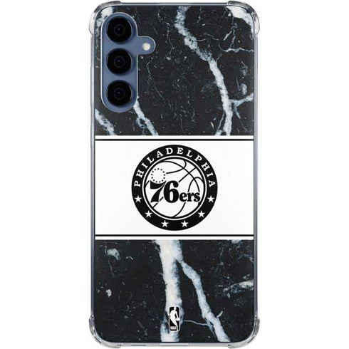 NBA Philadelphia 76ers Marble Galaxy A35 5G Clear Case
