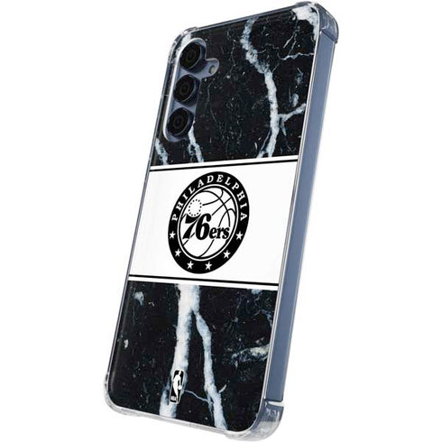 NBA Philadelphia 76ers Marble Galaxy A35 5G Clear Case