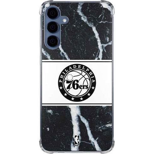 NBA Philadelphia 76ers Marble Galaxy A55 5G Clear Case