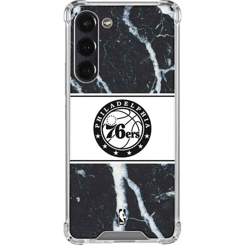 NBA Philadelphia 76ers Marble Galaxy S24 FE Clear Case