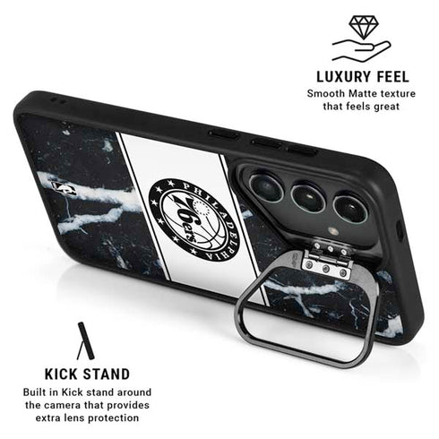 NBA Philadelphia 76ers Marble Galaxy S25 Kickstand Case