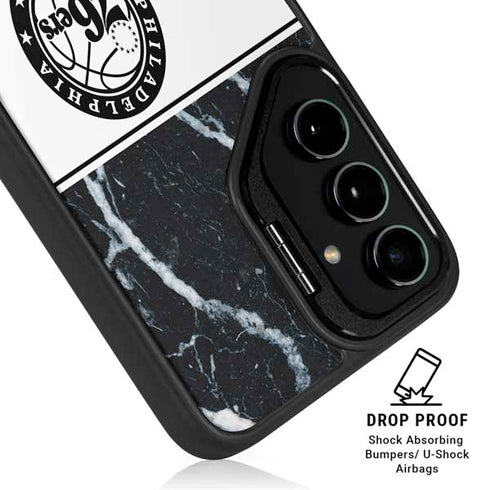 NBA Philadelphia 76ers Marble Galaxy S25 Kickstand Case