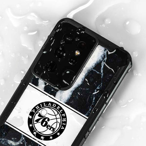 NBA Philadelphia 76ers Marble Galaxy S24 Ultra Waterproof Case