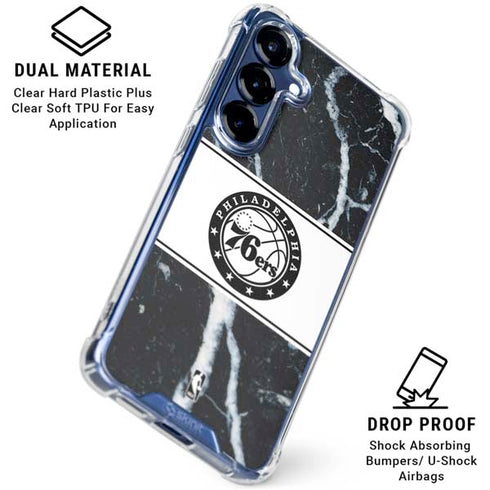 NBA Philadelphia 76ers Marble Galaxy S25 Plus Clear Case