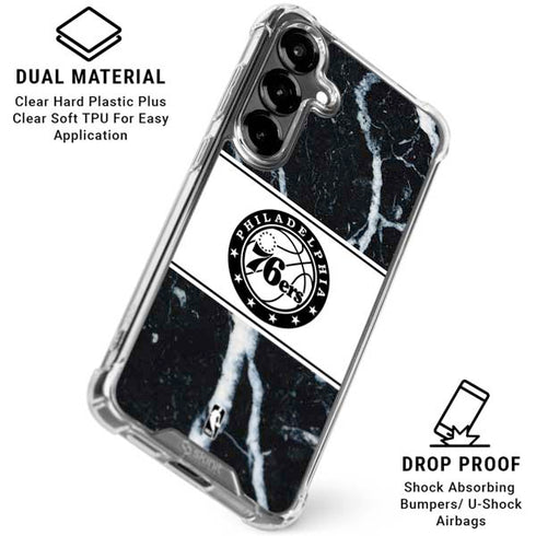 NBA Philadelphia 76ers Marble Galaxy S26 Clear Case