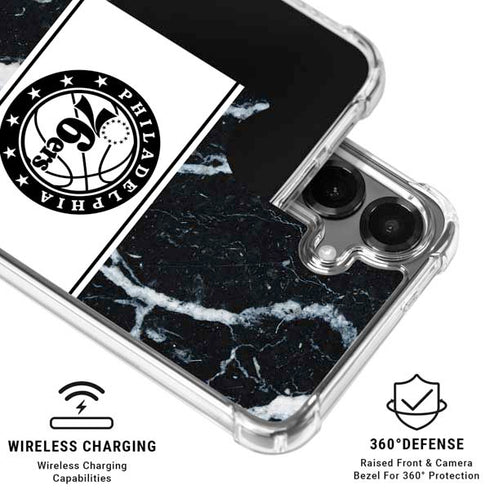 NBA Philadelphia 76ers Marble Galaxy S26 Plus Clear Case