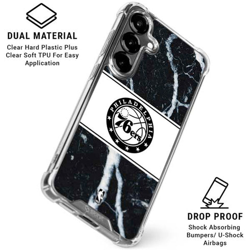 NBA Philadelphia 76ers Marble Galaxy S26 Plus Clear Case