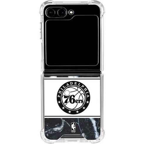 NBA Philadelphia 76ers Marble Galaxy Z Flip6 Clear Case