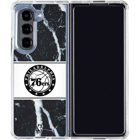 NBA Philadelphia 76ers Marble Galaxy Z Fold5 5G Clear Case