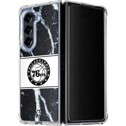 NBA Philadelphia 76ers Marble Galaxy Z Fold5 5G Clear Case