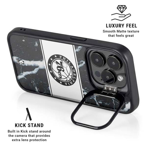 NBA Philadelphia 76ers Marble iPhone 13 Pro Max Kickstand Case