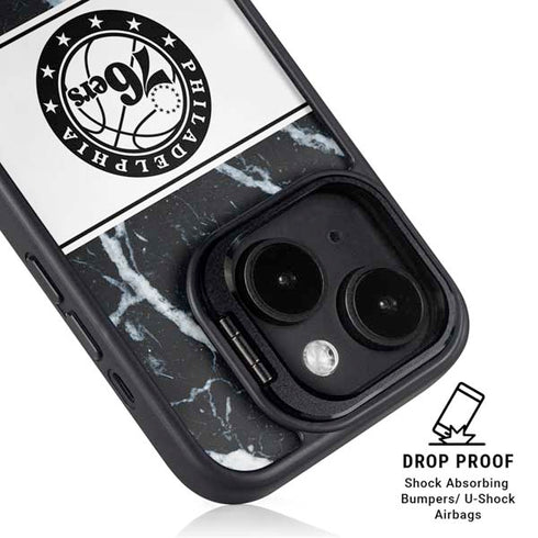 NBA Philadelphia 76ers Marble iPhone 14 Kickstand Case