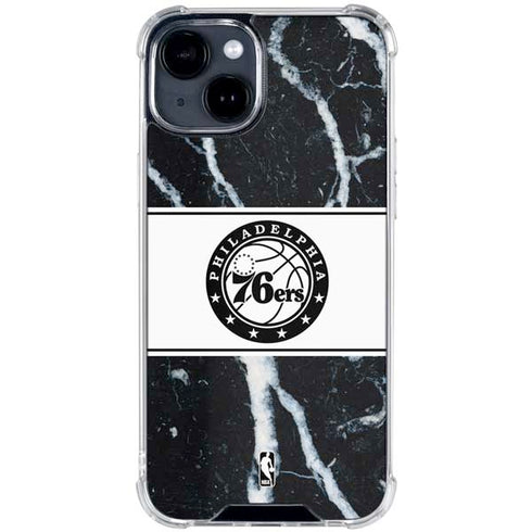 NBA Philadelphia 76ers Marble iPhone 15 Clear Case