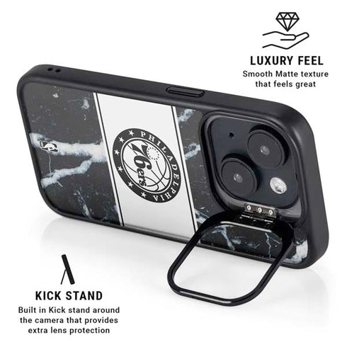 NBA Philadelphia 76ers Marble iPhone 15 Kickstand Case