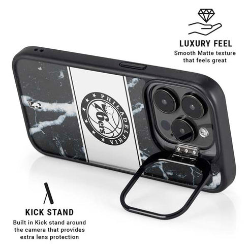 NBA Philadelphia 76ers Marble iPhone 15 Pro Max Kickstand Case