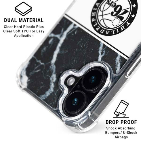 NBA Philadelphia 76ers Marble iPhone 16 MagSafe Case