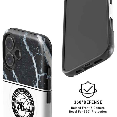 NBA Philadelphia 76ers Marble iPhone 16 Magsafe Impact Case
