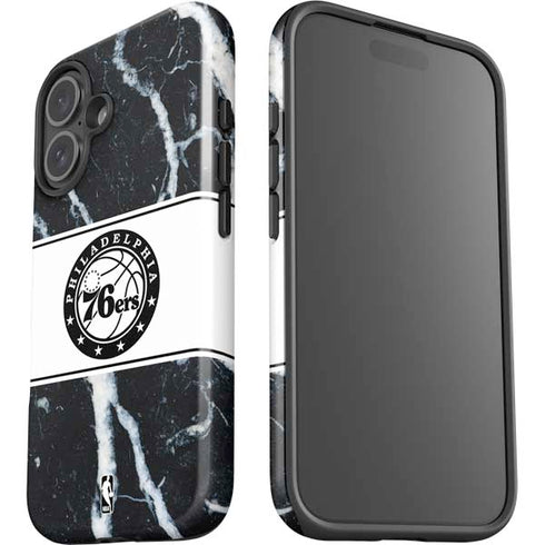NBA Philadelphia 76ers Marble iPhone 16 Plus Impact Case