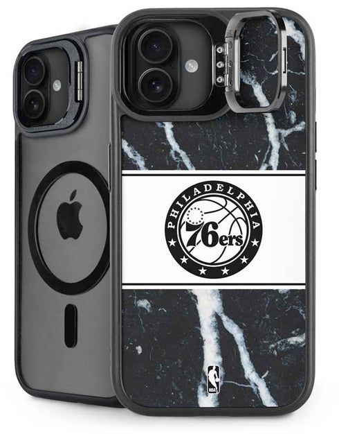 NBA Philadelphia 76ers Marble iPhone 16 Plus Kickstand Case