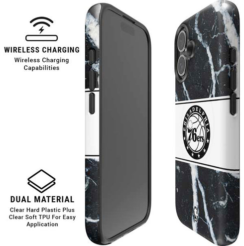 NBA Philadelphia 76ers Marble iPhone 16 Plus Magsafe Impact Case