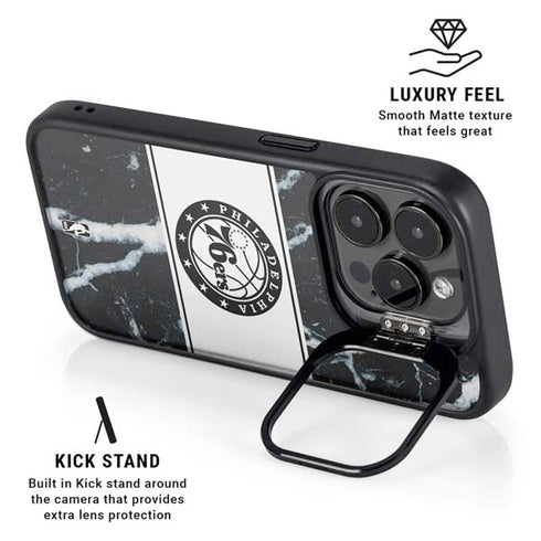 NBA Philadelphia 76ers Marble iPhone 16 Pro Kickstand Case