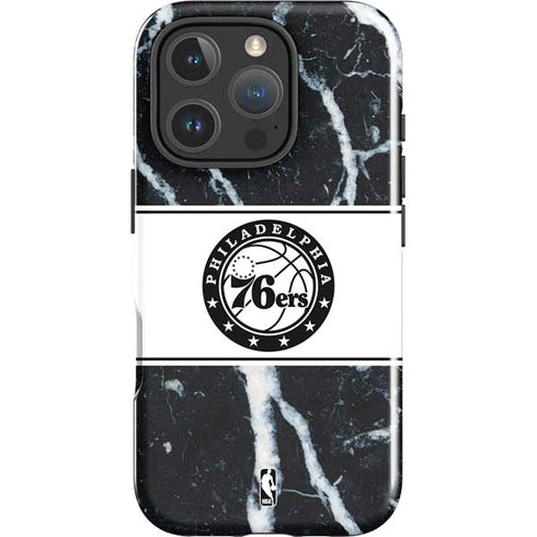 NBA Philadelphia 76ers Marble iPhone 16 Pro Max Impact Case