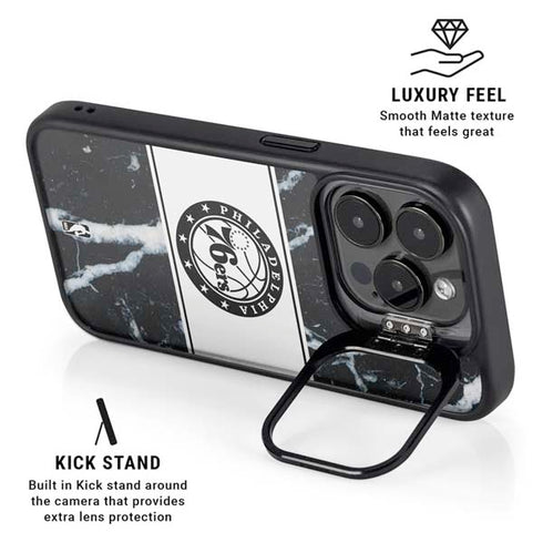 NBA Philadelphia 76ers Marble iPhone 16 Pro Max Kickstand Case