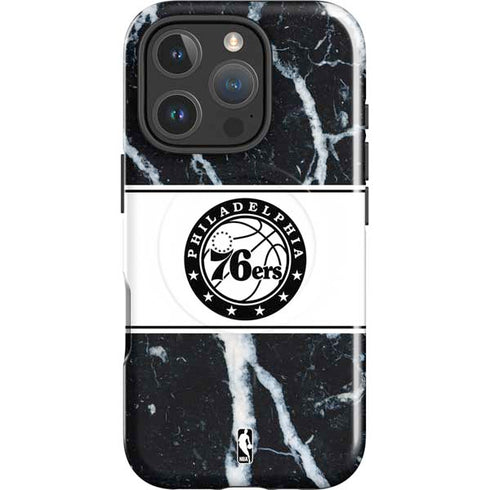 NBA Philadelphia 76ers Marble iPhone 16 Pro Max Magsafe Impact Case
