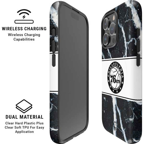 NBA Philadelphia 76ers Marble iPhone 16 Pro Max Magsafe Impact Case