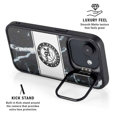 NBA Philadelphia 76ers Marble iPhone 16e Kickstand Case