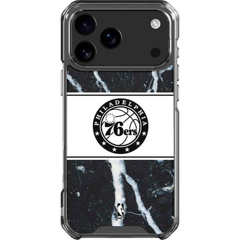 NBA Philadelphia 76ers Marble iPhone 18 Pro Max Clear Case