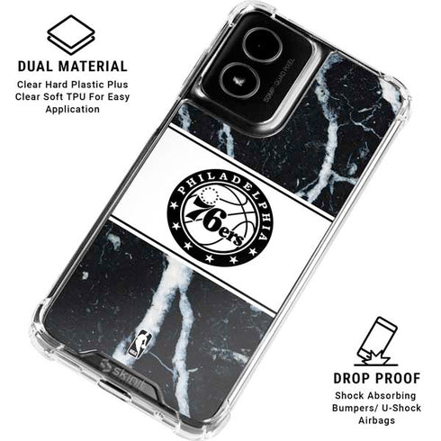 NBA Philadelphia 76ers Marble Moto G Power 5G (2024) Clear Case