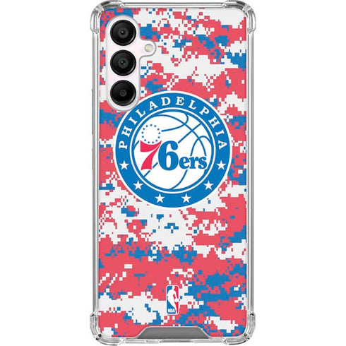 NBA Philadelphia 76ers Red Digi Camo Galaxy A16 5G Clear Case
