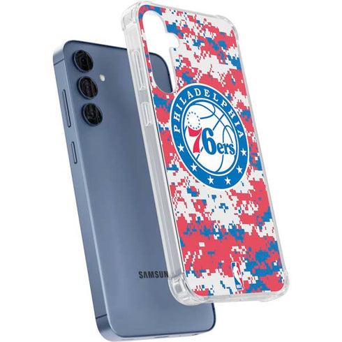NBA Philadelphia 76ers Red Digi Camo Galaxy A35 5G Clear Case