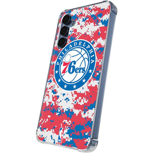 NBA Philadelphia 76ers Red Digi Camo Galaxy A55 5G Clear Case