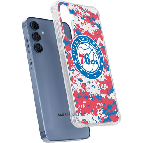 NBA Philadelphia 76ers Red Digi Camo Galaxy A55 5G Clear Case