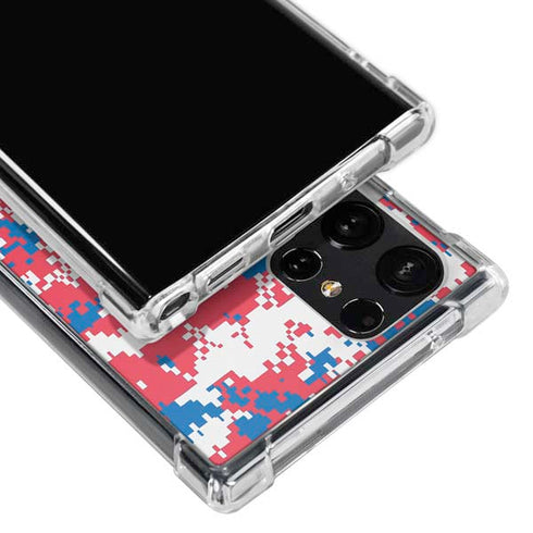 NBA Philadelphia 76ers Red Digi Camo Galaxy S23 Ultra Clear Case