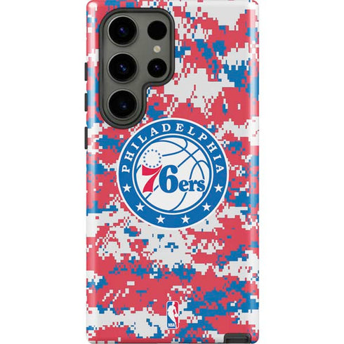 NBA Philadelphia 76ers Red Digi Camo Galaxy S23 Ultra Pro Case