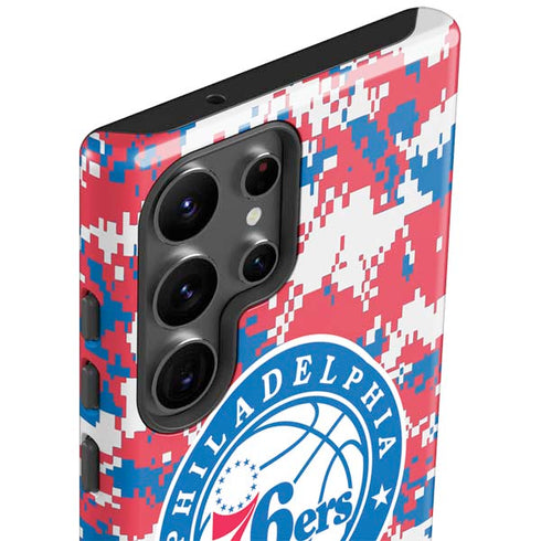 NBA Philadelphia 76ers Red Digi Camo Galaxy S23 Ultra Pro Case