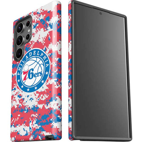 NBA Philadelphia 76ers Red Digi Camo Galaxy S23 Ultra Pro Case