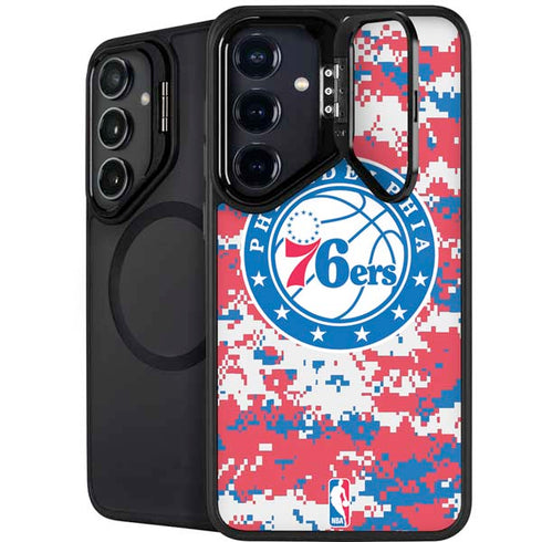 NBA Philadelphia 76ers Red Digi Camo Galaxy S24 FE Kickstand Case
