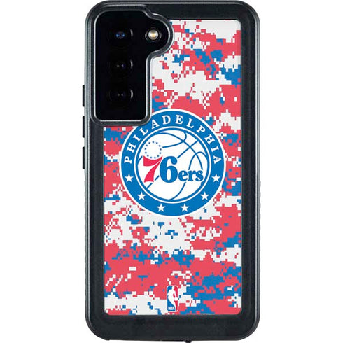 NBA Philadelphia 76ers Red Digi Camo Galaxy S24 Plus Waterproof Case