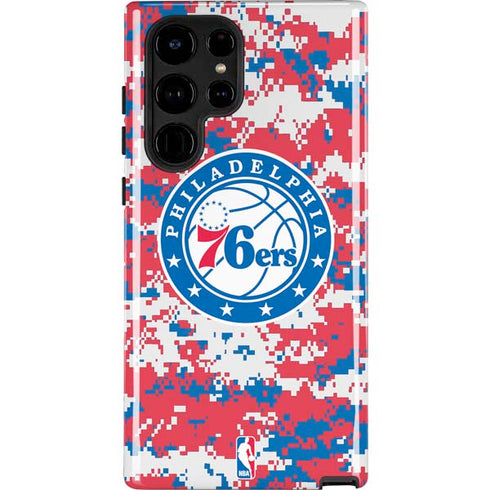 NBA Philadelphia 76ers Red Digi Camo Galaxy S25 Ultra Impact Case