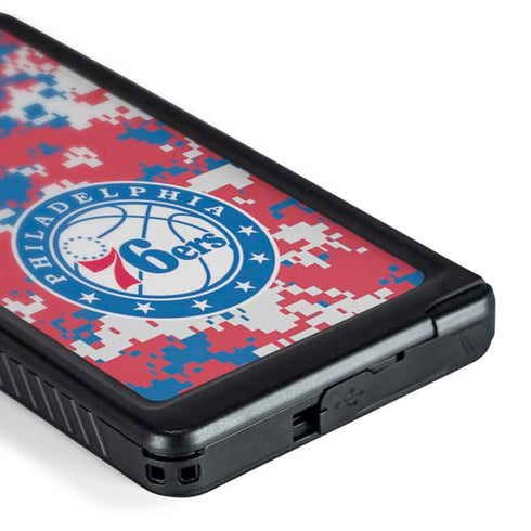 NBA Philadelphia 76ers Red Digi Camo Galaxy S24 Ultra Waterproof Case